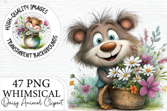 Download Whimsical Daisy Animal Clipart Bundle - Art Collection