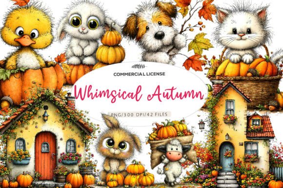 Download Whimsical Autumn Farm Clipart - Art Collection