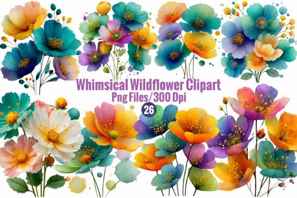 Download Whimsical Wildflower Clipart - Art Collection