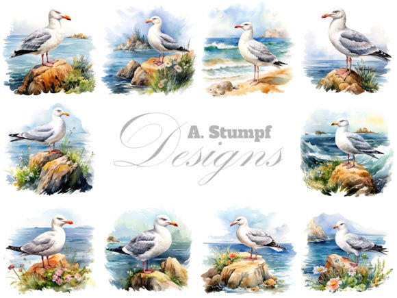 Download Seagull Clipart Watercolor Bird Bundle - Art Collection