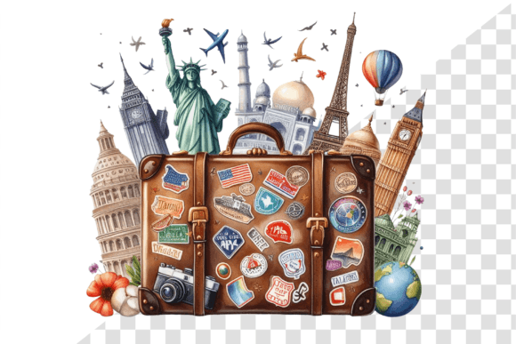Download TravelSticker Vintage Suitcase Clipart - Art Collection
