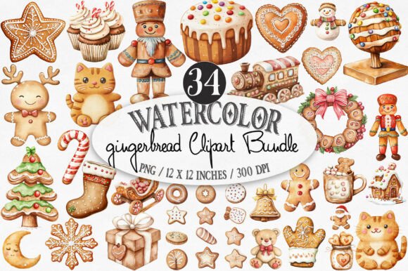 Download Watercolor Gingerbread Clipart - Art Collection