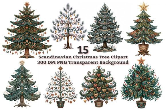 Download Scandinavian Christmas Tree Clipart PNG - Art Collection