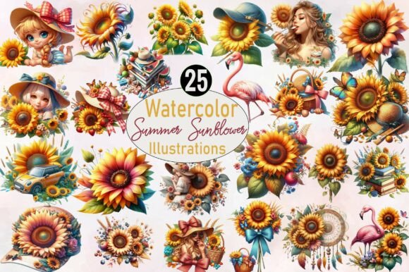 Download Watercolor Summer Sunflower Clipart - Art Collection