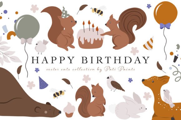 Download Happy Birthday Animal Party Collection - Art Collection