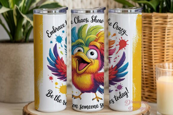 Download Crazy Fun Bird Art 20oz Tumbler Wrap - Art Collection