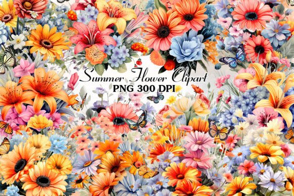 Download Summer Flower Watercolor Clipart Bundle - Art Collection