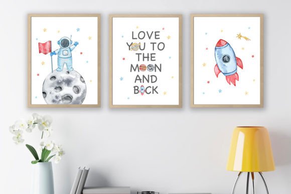 Download Watercolor Space Nursery Wall Art - Art Collection