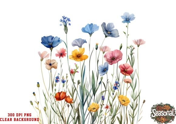 Download Wildflower Meadow Watercolor Clipart - Premium Bundle