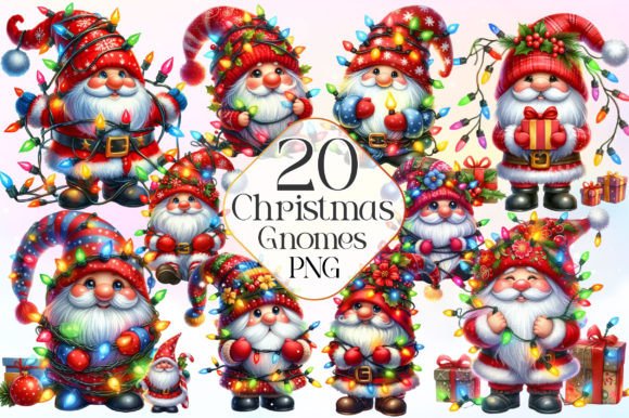 Download Gnome Christmas Lights Clipart PNG - Art Collection