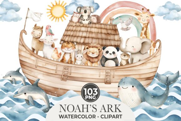 Download Noah's Ark Watercolor Bundle Clipart - Art Collection