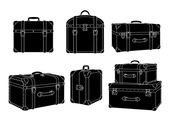 Download Vintage Luggage Suitcase Clipart Bundle - Art Collection