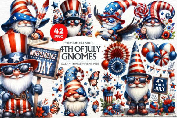 Download 42 4th of July Gnomes Clipart Bundle - Art Collection