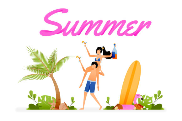 Download Illustration of Summer Beach Party - Art Collection