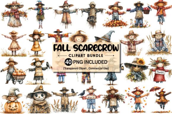 Download Autumn Scarecrow Clipart PNG - Art Collection