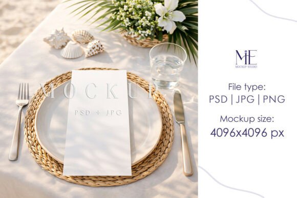 Download Menu Card Mockup 4x9, Beach Party Menu - Art Collection