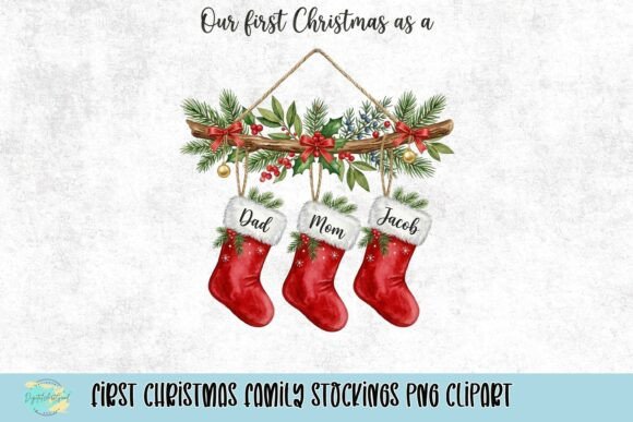 Download First Christmas Family Stockings PNG Clipart - Art Collection