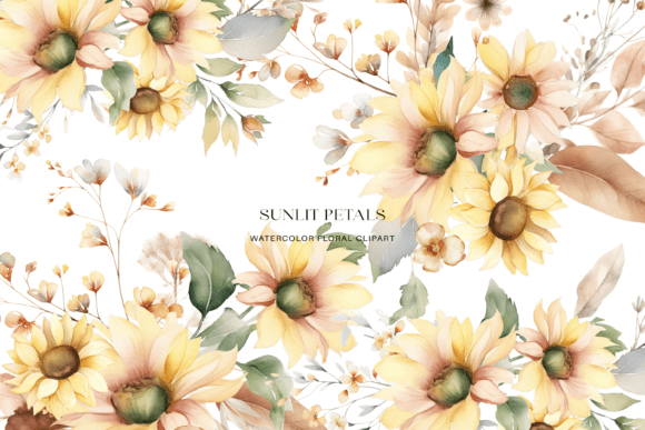 Download Watercolor Sunflower Floral Clipart Set - Art Collection