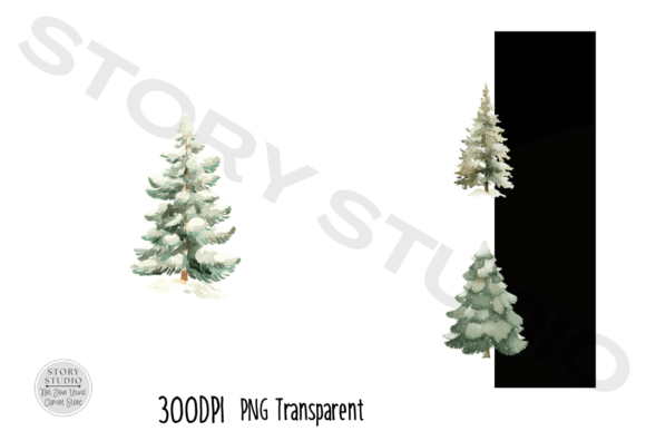 Download Watercolor Snowy Pine Trees Clipart Set - Art Collection