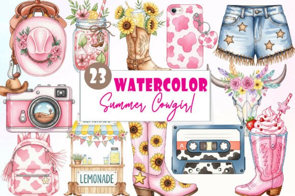 Download Summer Cowgirl Sublimation Clipart - Art Collection
