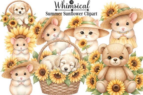 Download Whimsical Summer Sunflower Clipart - Art Collection