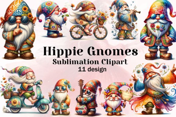Download Hippie Gnomes Sublimation Clipart - Art Collection