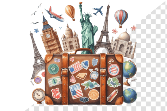 Download TravelSticker Vintage Suitcase Clipart - Art Collection
