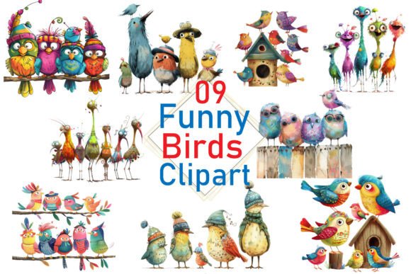Download Family Bird Clipart Quirky Bird Bundle - Art Collection