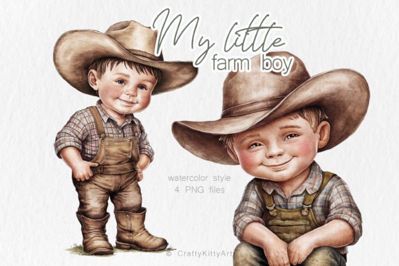 Download Little Farm Boy, Cowboy PNG Clipart - Art Collection