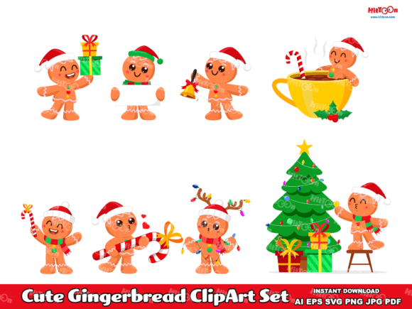 Download Christmas Gingerbread ClipArt Set - Art Collection