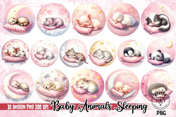 Download Cute Baby Animals Sleeping Clipart PNG - Art Collection