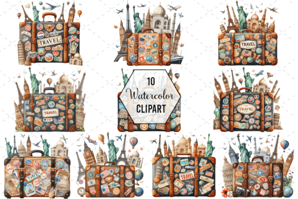 Download TravelSticker Vintage Suitcase Clipart - Art Collection