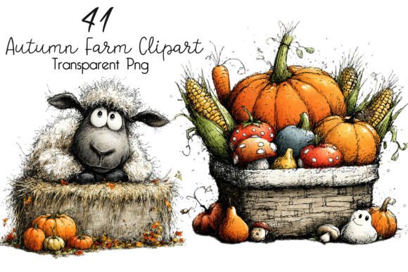 Download Whimsical Autumn Farm Clipart - Art Collection