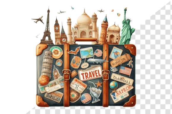 Download TravelSticker Vintage Suitcase Clipart - Art Collection