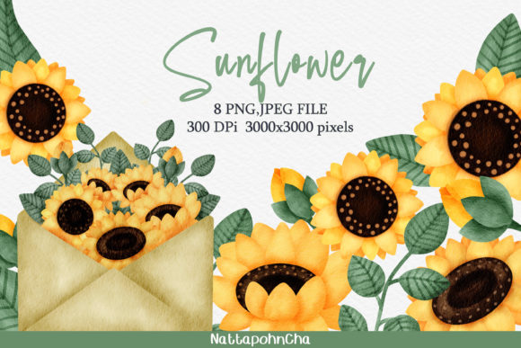 Download WATERCOLOR SUNFLOWER CLIPART SET - Art Collection
