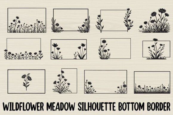 Download Wildflower Meadow Silhouette Border - Premium Resources