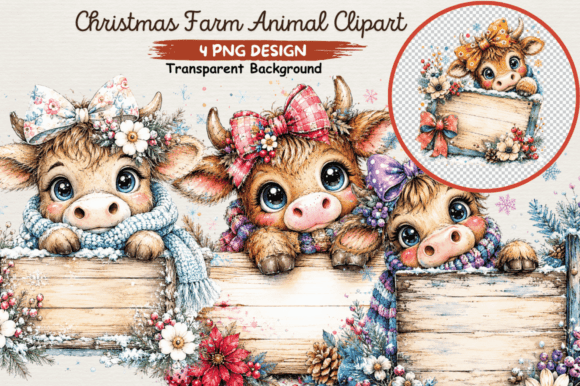 Download Christmas Farm Animal Clipart PNG - Art Collection