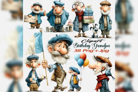 Download Birthday Grandpa Clipart PNG Bundle - Art Collection