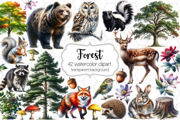 Download Forest Animal Cliparts - Woodland PNGs - Art Collection