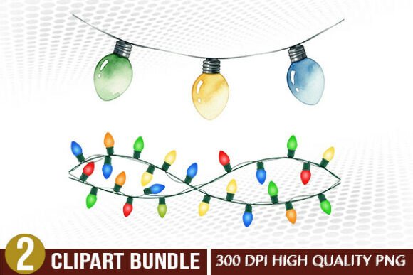 Download Colorful Christmas Lights Clipart Set - Art Collection