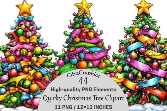 Download Quirky Christmas Tree Clipart - Art Collection