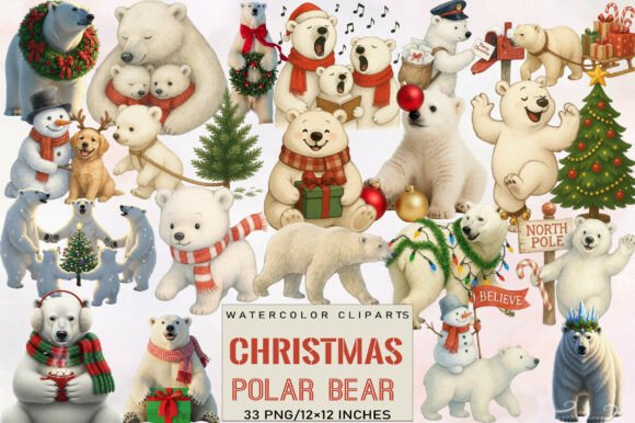 Download Christmas Polar Bear Clipart - Art Collection