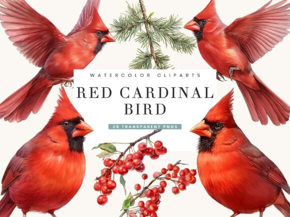 Download Watercolor Red Cardinal Bird Clipart - Art Collection