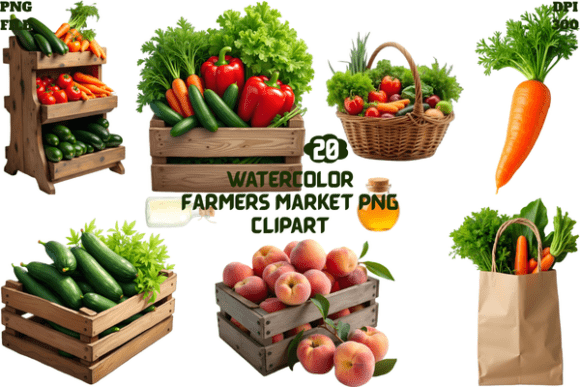 Download Watercolor Farmers Market PNG Clipart - Art Collection