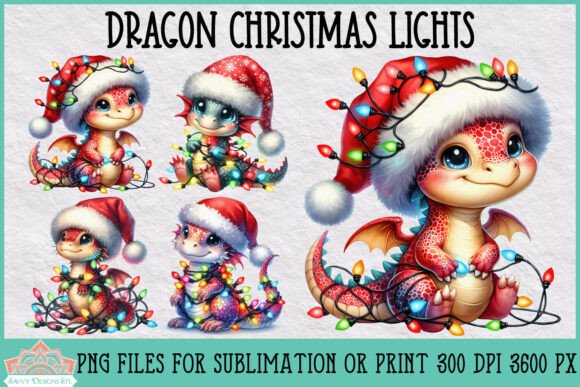 Download Dragon Christmas Lights Clipart - Art Collection