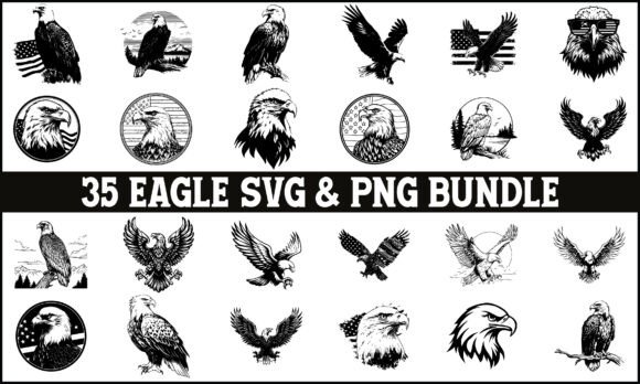 Download Eagle SVG PNG Bundle, Wildlife Clipart - Art Collection