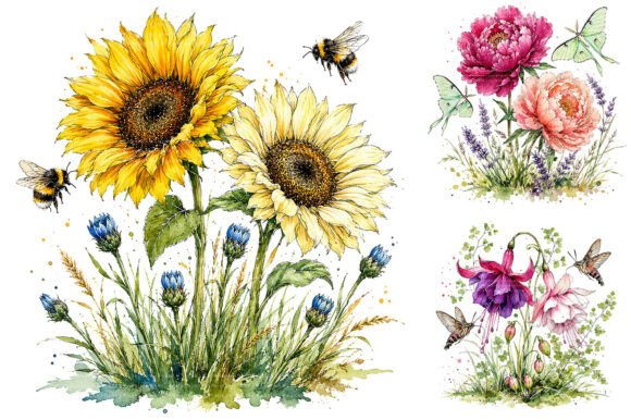 Download Whimsical Wildflower Clipart Bundle - Art Collection