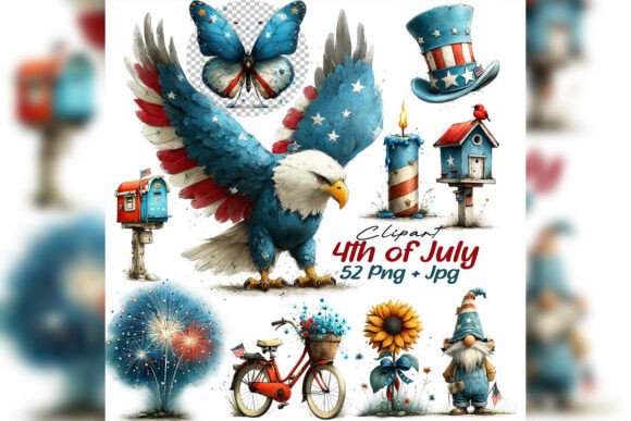 Download Patriotic Farmhouse July Clipart Bundle - Art Collection