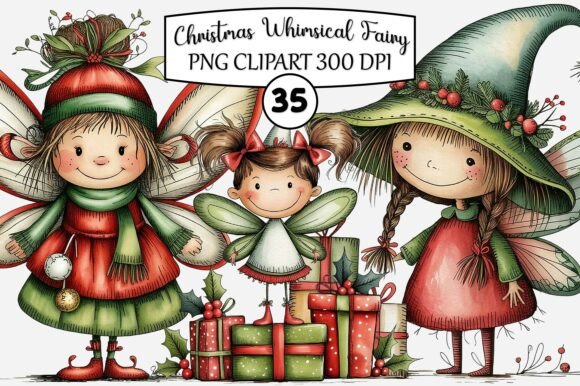 Download Christmas Whimsical Fairy PNG Clipart - Art Collection