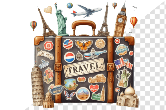 Download TravelSticker Vintage Suitcase Clipart - Art Collection